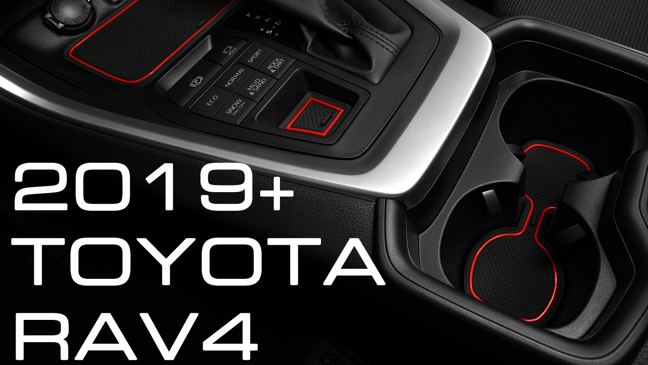 16-pc Set, Blue Trim OMGAGA Fits Toyota Rav4 Accessories 2022 2021 2020 2019 Custom Cup Holder Insert Center Console Liner Door Pocket Mat Pad 