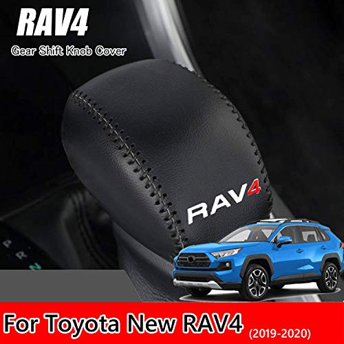 for Honda HR-V Great-luck Genuine Leather Automatic at Gear Shift Knob Cover Protector Trim,the car Interior Accessories Black Stitches 2016 2017 2018 2019 2020 2021 