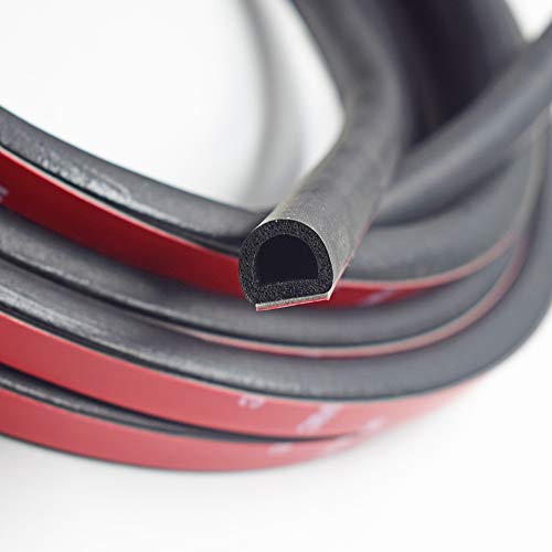 T W x 39.4 Universal Automotive Door Seal Strip D-Shape Self-Adhesive Weather Stripping for Car Truck Door Window Soundproof Noise Insulation Sealing L x 11/20 11/20 