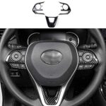3X Carbon Fiber Look Inner Steering Wheel x Cover Trim For Toyota RAV4 2019-2020