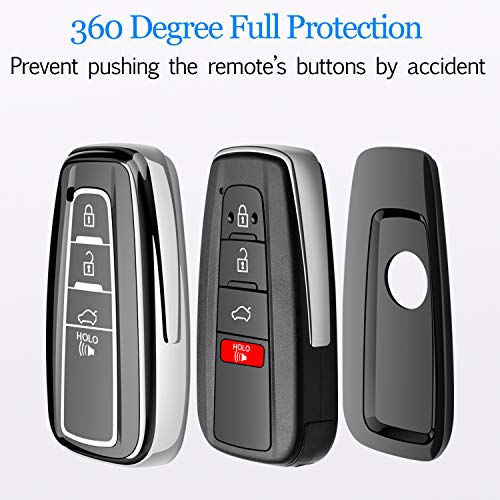 only for Keyless go Red Tukellen for Toyota Key Fob Cover with Keychain,Special Soft TPU Key Case Protector Compatible with 2018 2019 2020 2021 Toyota RAV4 Camry Avalon Corolla C-HR Prius 