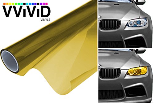 Tail Light Window Wet Tint 2-Pack VViViD XPO Golden Yellow Headlight 12 Inch x 24 Inch 